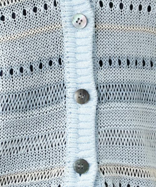 Leilian / レリアン カーディガン・ボレロ | 透かし編みVネックカーディガン【Leilian WHITE LABEL】 | 詳細14