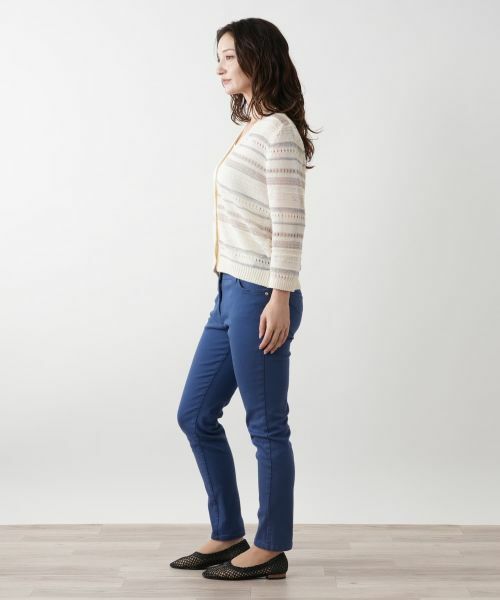 Leilian / レリアン カーディガン・ボレロ | 透かし編みVネックカーディガン【Leilian WHITE LABEL】 | 詳細2