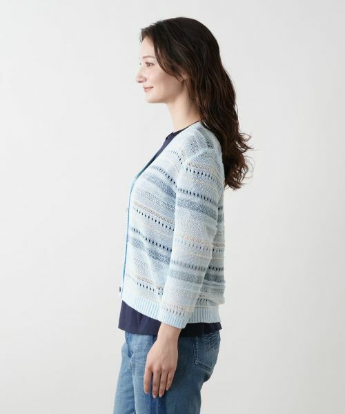 Leilian / レリアン カーディガン・ボレロ | 透かし編みVネックカーディガン【Leilian WHITE LABEL】 | 詳細8