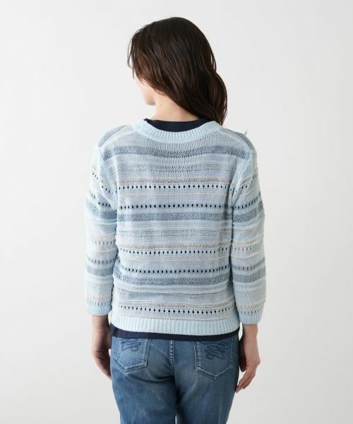 Leilian / レリアン カーディガン・ボレロ | 透かし編みVネックカーディガン【Leilian WHITE LABEL】 | 詳細9