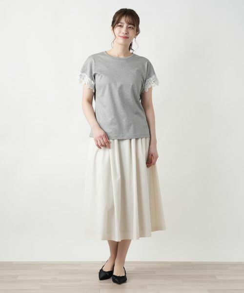 Leilian / レリアン カットソー | レース切替カットソー | 詳細1