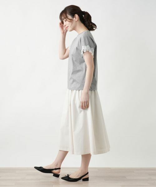 Leilian / レリアン カットソー | レース切替カットソー | 詳細2