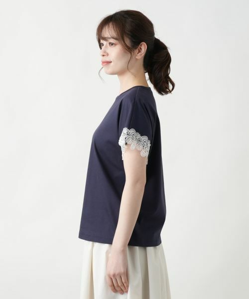 Leilian / レリアン カットソー | レース切替カットソー | 詳細8