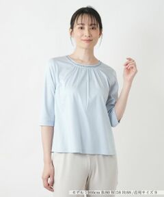 Leilian / レリアン カットソー | スパンコール七分袖カットソー