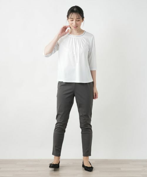 Leilian / レリアン カットソー | スパンコール七分袖カットソー | 詳細1