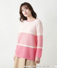 Leilian / レリアン ニット・セーター | 配色クルーネックニット