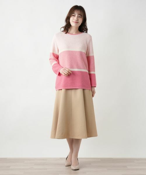 Leilian / レリアン ニット・セーター | 配色クルーネックニット | 詳細1