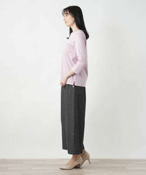 Leilian / レリアン Tシャツ | 刺繍クルーネックTシャツ | 詳細2