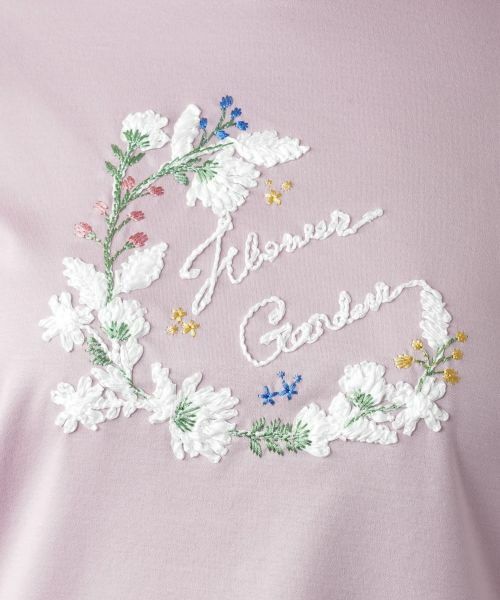 Leilian / レリアン Tシャツ | 刺繍クルーネックTシャツ | 詳細4