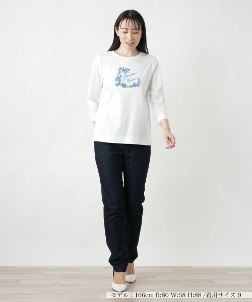 Leilian / レリアン Tシャツ | 刺繍クルーネックTシャツ | 詳細5