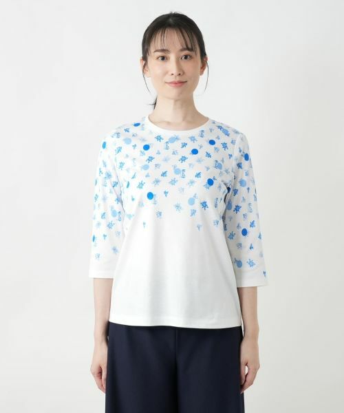 Leilian / レリアン Tシャツ | プリントクルーネックTシャツ | 詳細4