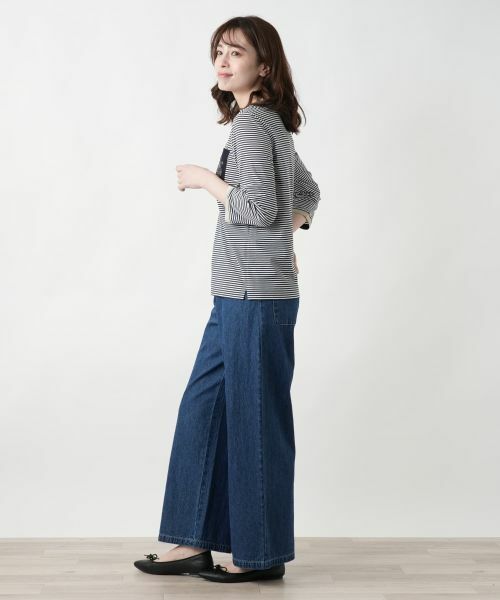 Leilian / レリアン Tシャツ | ボーダークルーネックカットソー | 詳細2