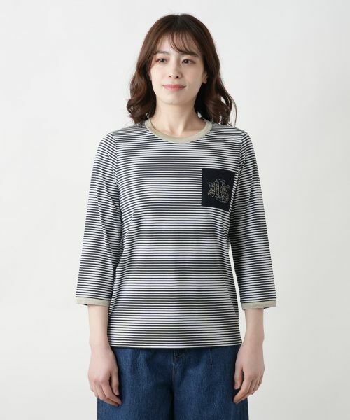 Leilian / レリアン Tシャツ | ボーダークルーネックカットソー | 詳細4