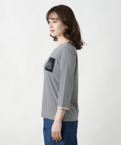 Leilian / レリアン Tシャツ | ボーダークルーネックカットソー | 詳細5