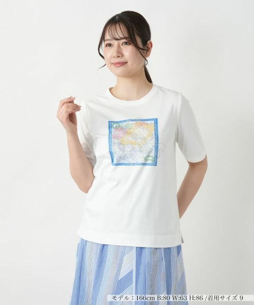 Leilian/レリアン 刺繍プリントTシャツ アイボリー 7(S) Leilian/レリアン 刺繍プリントTシャツ アイボリー 7(S)