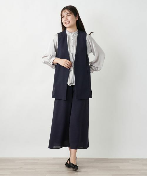 Leilian / レリアン テーラードジャケット | Vネックベスト | 詳細1