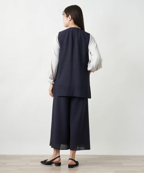 Leilian / レリアン テーラードジャケット | Vネックベスト | 詳細3