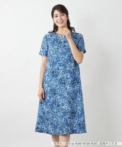 レリアン Leilian★１枚で活躍♪青系花柄ロングワンピース Leilian / レリアン （レディース） ワンピース（条件：ブルー系