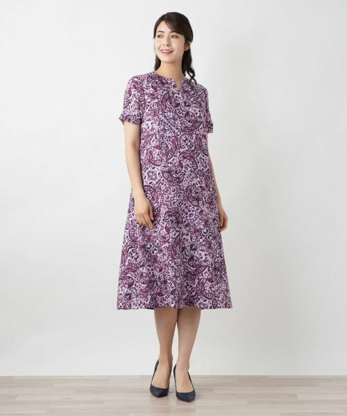 Leilian / レリアン ドレス | ペイズリーキーネックワンピース | 詳細1