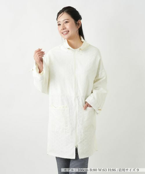 Leilian/レリアン スタンドカラーコート アイボリー 9(M) Leilian/レリアン スタンドカラーコート アイボリー 9(M)