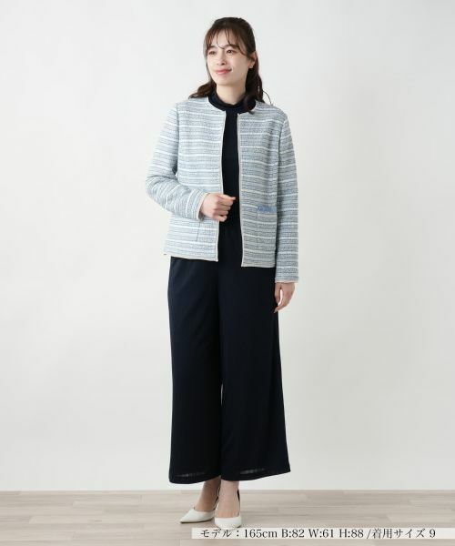 Leilian / レリアン テーラードジャケット | ノーカラーニットジャケット | 詳細1