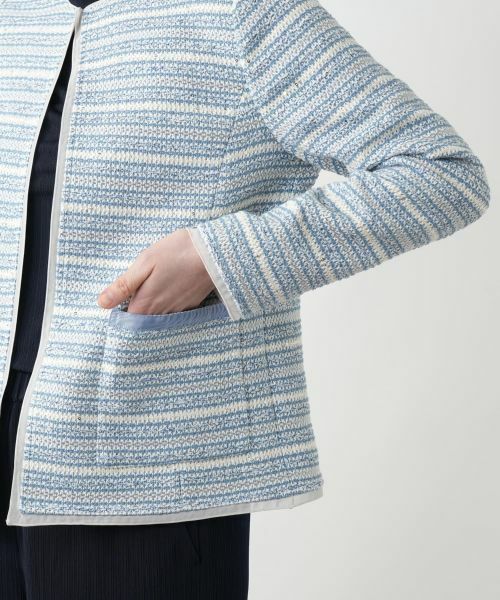 Leilian / レリアン テーラードジャケット | ノーカラーニットジャケット | 詳細10