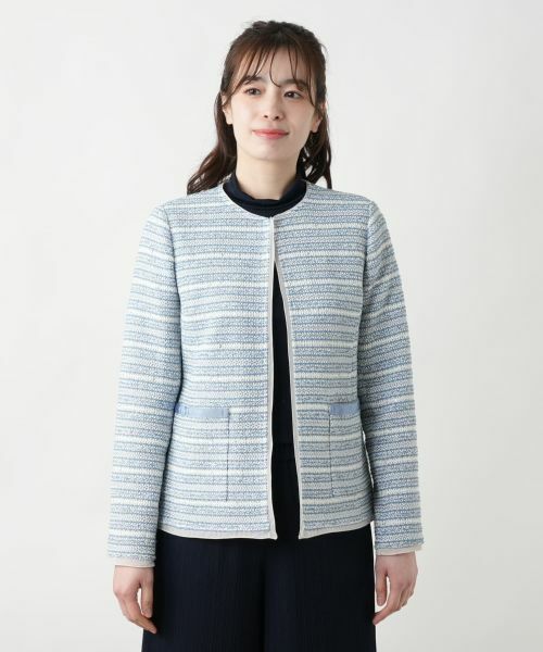 Leilian / レリアン テーラードジャケット | ノーカラーニットジャケット | 詳細4