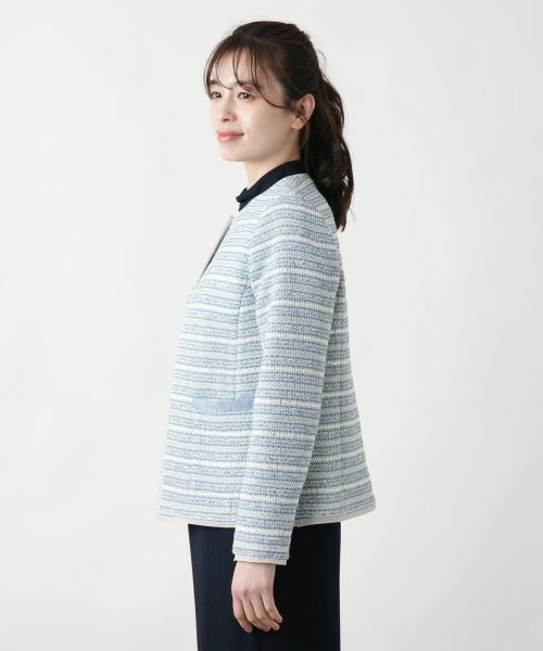 Leilian / レリアン テーラードジャケット | ノーカラーニットジャケット | 詳細5