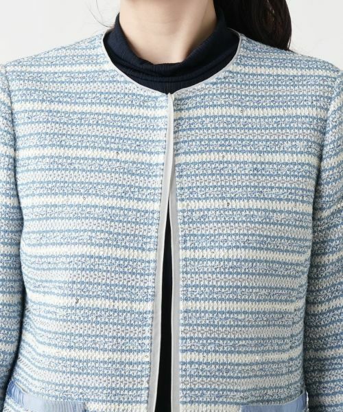 Leilian / レリアン テーラードジャケット | ノーカラーニットジャケット | 詳細7
