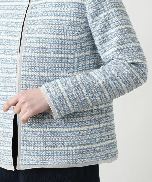 Leilian / レリアン テーラードジャケット | ノーカラーニットジャケット | 詳細9