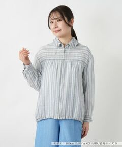 Leilian / レリアン テーラードジャケット | ストライプジップブルゾン