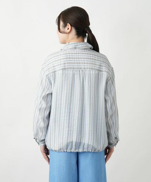 Leilian / レリアン テーラードジャケット | ストライプジップブルゾン | 詳細7