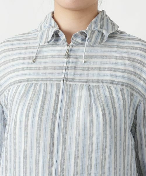 Leilian / レリアン テーラードジャケット | ストライプジップブルゾン | 詳細8