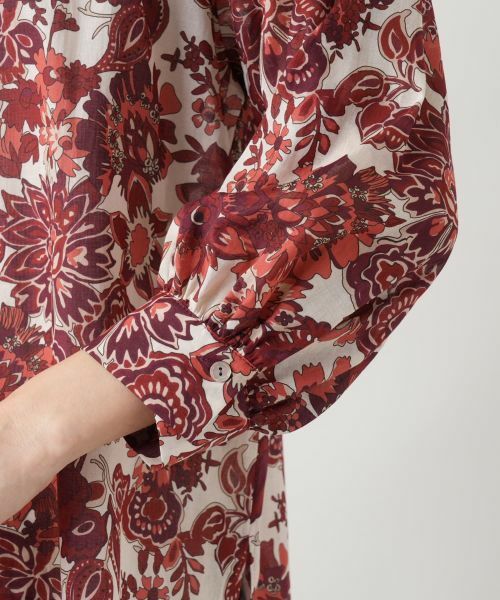 Leilian / レリアン シャツ・ブラウス | フラワー柄バンドカラーブラウス | 詳細10