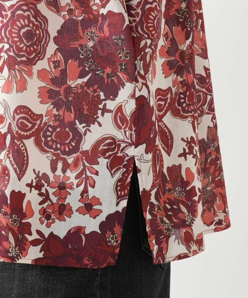Leilian / レリアン シャツ・ブラウス | フラワー柄バンドカラーブラウス | 詳細11