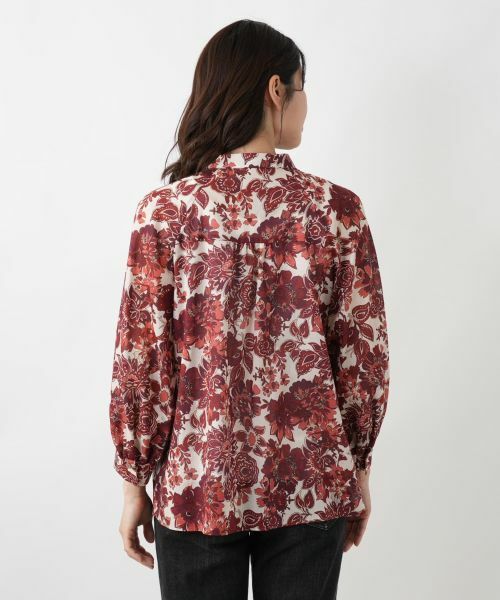 Leilian / レリアン シャツ・ブラウス | フラワー柄バンドカラーブラウス | 詳細6