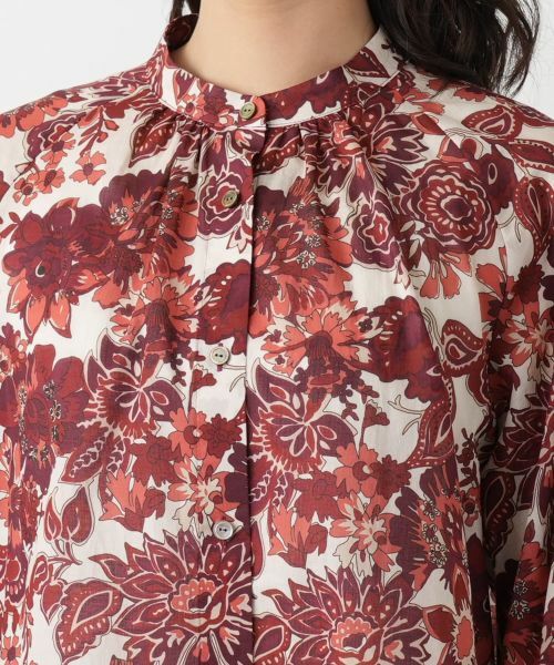 Leilian / レリアン シャツ・ブラウス | フラワー柄バンドカラーブラウス | 詳細7