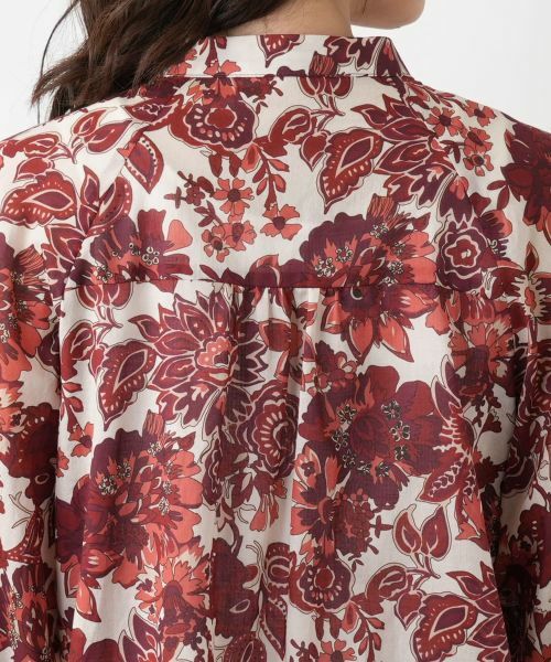 Leilian / レリアン シャツ・ブラウス | フラワー柄バンドカラーブラウス | 詳細8