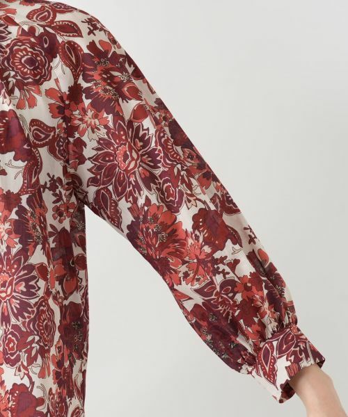 Leilian / レリアン シャツ・ブラウス | フラワー柄バンドカラーブラウス | 詳細9