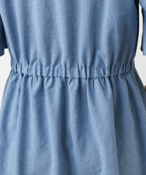 美品 レリアン Leilian ダマスク柄 フレアワンピース ブルー 洗える プリントフレアワンピース【Leilian WHITE LABEL】|レリアン