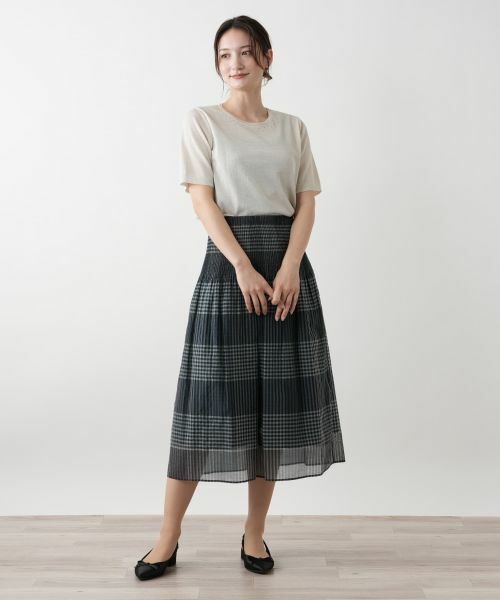 Leilian / レリアン ミニ・ひざ丈スカート | チェックフレアスカート【Leilian WHITE LABEL】 | 詳細1