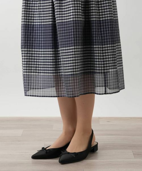 Leilian / レリアン ミニ・ひざ丈スカート | チェックフレアスカート【Leilian WHITE LABEL】 | 詳細11