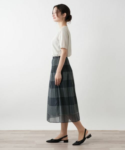 Leilian / レリアン ミニ・ひざ丈スカート | チェックフレアスカート【Leilian WHITE LABEL】 | 詳細2