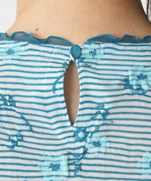 Leilian / レリアン カットソー | 花柄刺繍ボーダーカットソー【Leilian WHITE LABEL】 | 詳細12