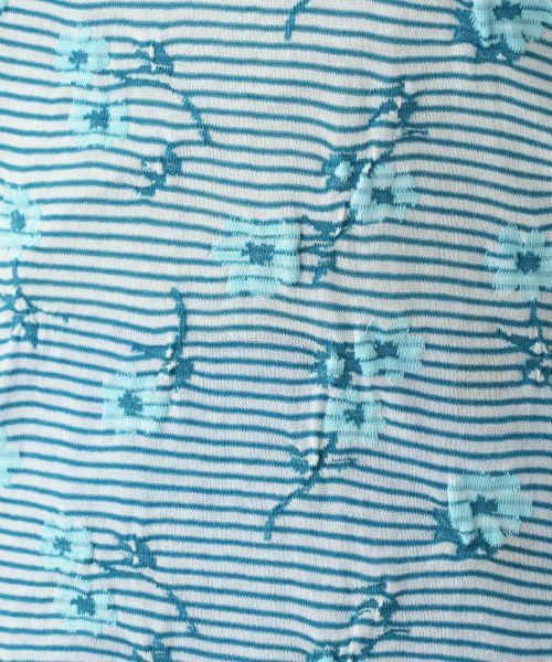 Leilian / レリアン カットソー | 花柄刺繍ボーダーカットソー【Leilian WHITE LABEL】 | 詳細15