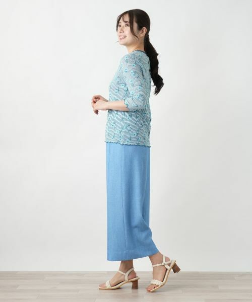 Leilian / レリアン カットソー | 花柄刺繍ボーダーカットソー【Leilian WHITE LABEL】 | 詳細5