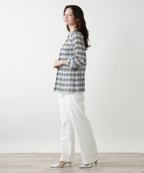 セール】 チェックブラウス【Leilian WHITE LABEL】 （シャツ