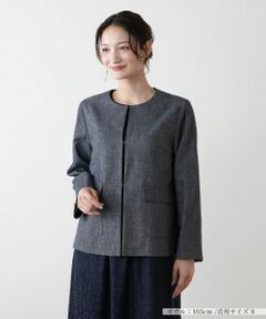 Leilian / レリアン テーラードジャケット | ノーカラージャケット【Leilian WHITE LABEL】