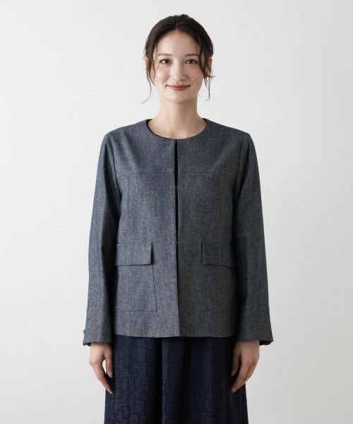 Leilian / レリアン テーラードジャケット | ノーカラージャケット【Leilian WHITE LABEL】 | 詳細4