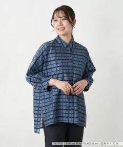 Leilian / レリアン シャツ・ブラウス | 格子柄ロングブラウス【Leilian WHITE LABEL】